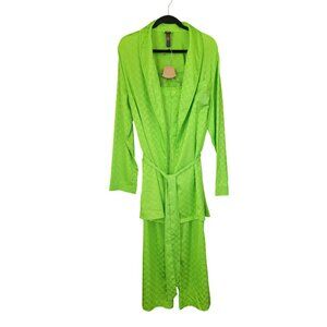 Savage X Fenty Men's Satin Pajama Lounge Robe Pants Set Kelly Green Size S